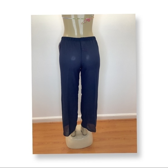 Zuliana Size XL Dark Blue Sheer Beach Cover Up Pants. Made in USA. New With Tags - Picture 3 of 5